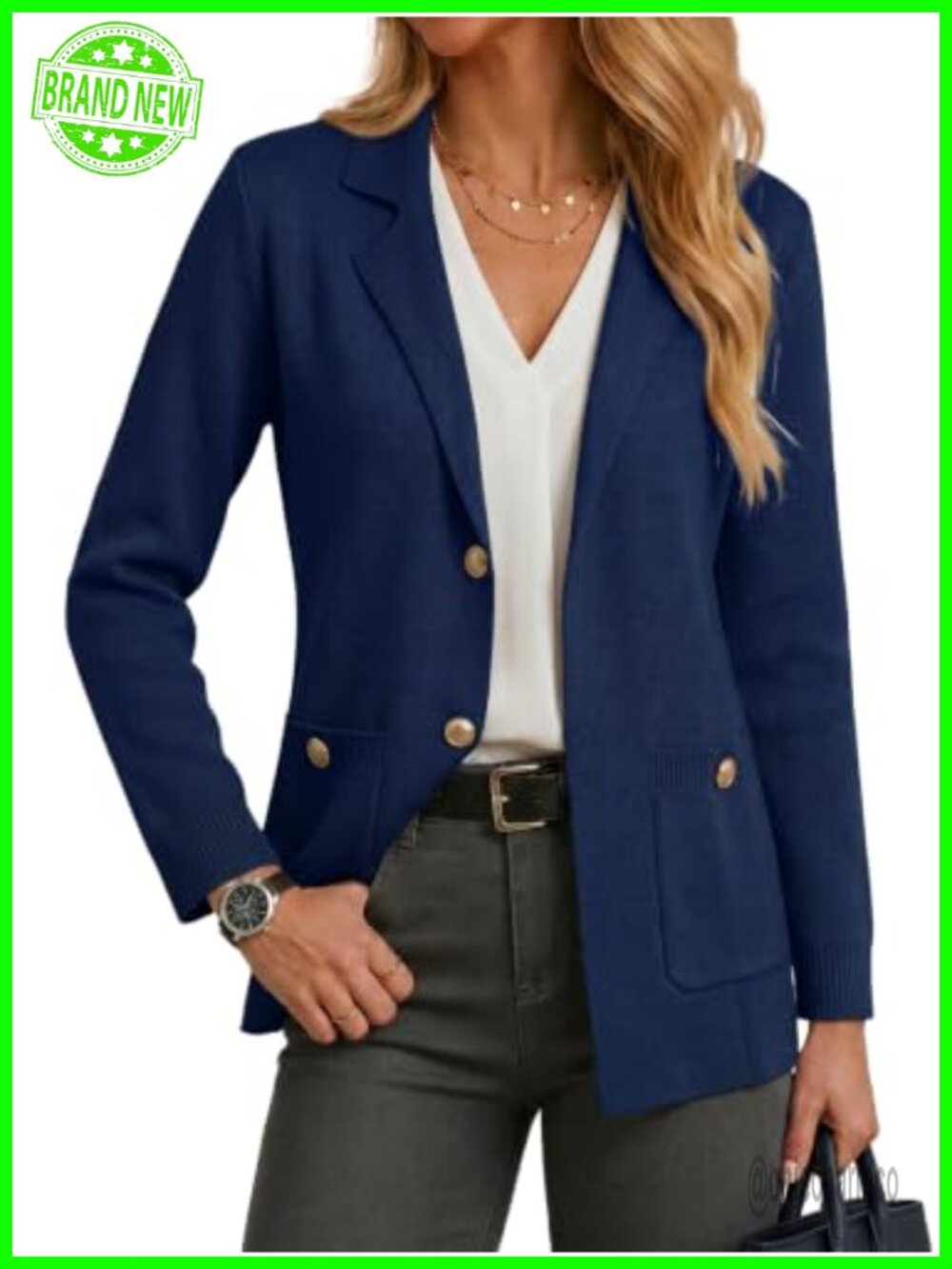 Womens Sweater Blazer Business Casual Long Sleeve Open Front Cardigan